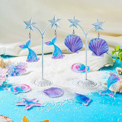 DIY Ocean Themed Acrylic & Stainless Steel Dangle Earring Jewelry Kits DIY-TA0010-53-1