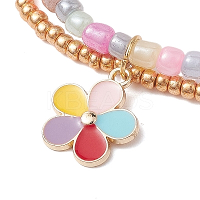 Glass Seed Double Layer Multi-strand Bracelets BJEW-MZ00055-03-1