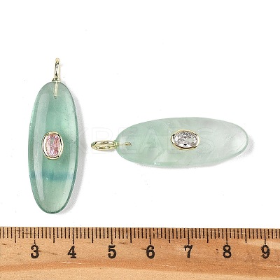 Natural Green Fluorite Pendants G-D357-02G-1
