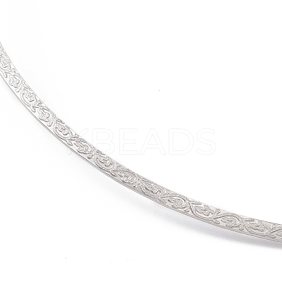 Non-Tarnish 304 Stainless Steel Floral Textured Wire Necklace Making STAS-B036-05P-1