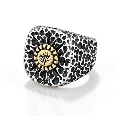 Textured 304 Stainless Steel Finger Rings FS-WG3E048-04-1