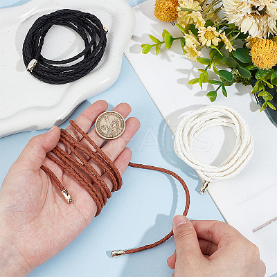 6Pcs 3 Colors Imitation Leather Braided Chain Belt AJEW-CP0008-16-1