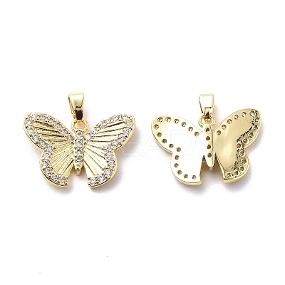 Brass Cubic Zirconia Pendants KK-G446-24G-03-1