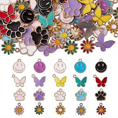 80Pcs 20 Style Alloy Enamel Pendants FIND-SZ0002-31-1