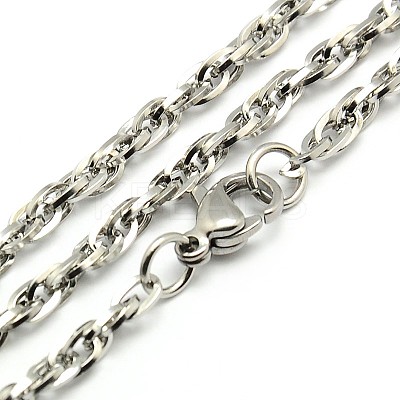 Tarnish Resistant Fashionable 304 Stainless Steel Rope Chain Necklace Making LS-STAS-A028-N039P-L-1