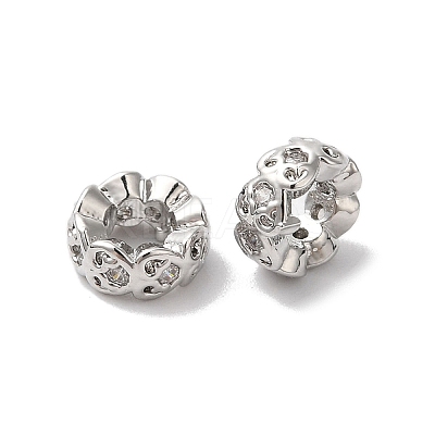 Brass Micro Pave Clear Cubic Zirconia Beads KK-G503-19P-1