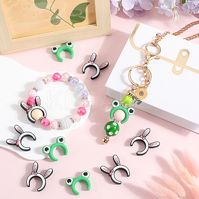 116Pcs 2 Styles Rabbit/Frog Food Grade Silicone Focal Beads SIL-SC0002-34-1