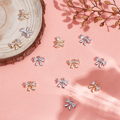 12Pcs 2 Colors Rack Plating Brass Micro Pave Cubic Zirconia Pendants KK-HY0003-89-1