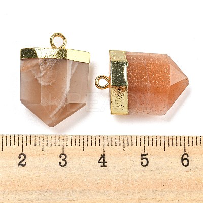 Natural Sunstone Pointed Pendants G-M431-05G-06-1