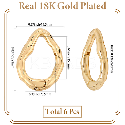 6Pcs Brass Spring Gate Clasps FIND-SC0020-67D-1