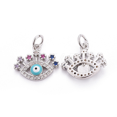 Brass Micro Pave Cubic Zirconia Charms LS-ZIRC-L070-47P-1