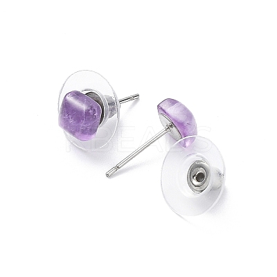 Natural Gemstone Stud Earrings for Women EJEW-K091-01P-A-1