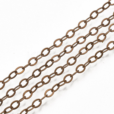 Brass Cable Chain Necklace Making MAK-T006-05R-1