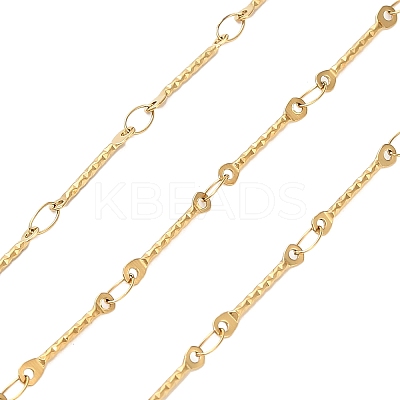 304 Stainless Steel Textured Bar Link Chains CHS-H116-01A-G-1