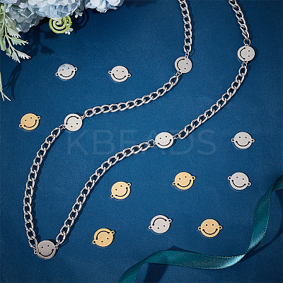 32Pcs 2 Colors 201 Stainless Steel Connector Charms STAS-UN0049-84-1