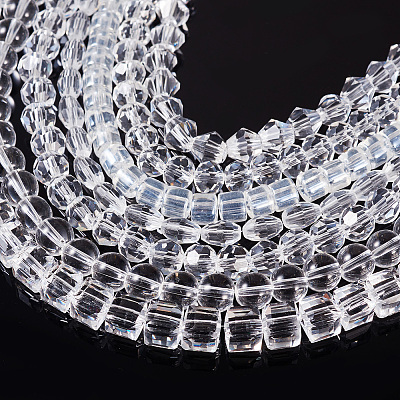 7 Strands 7 Styles Transparent Glass Bead Strands GLAA-TA0002-73-1
