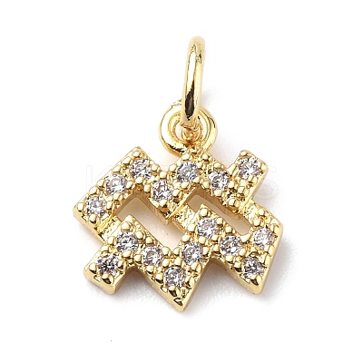 Brass Micro Pave Cubic Zirconia Charms ZIRC-F131-16G-04-1