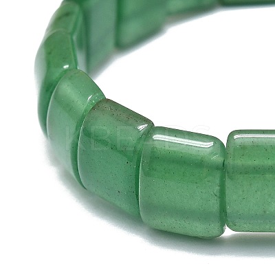 Natural Green Aventurine Rectangle Beaded Stretch Bracelet BJEW-E379-01H-1