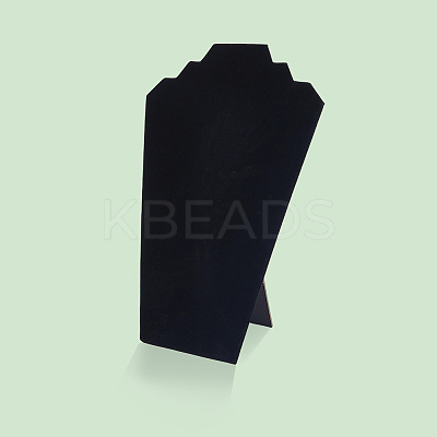 2-Slot Paperboard Covered with Lint Cloth Slant Back Bust Shaped Necklace Display Stands NDIS-WH20015-02A-1