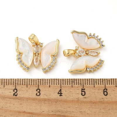 Brass Clear Cubic Zirconia Pendants KK-R210-12G-01-1