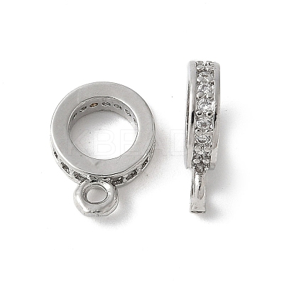 Brass Micro Pave Cubic Zirconia Tube Bails KK-D324-33P-1