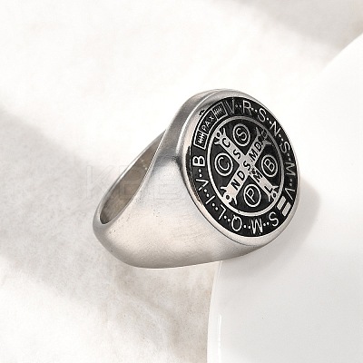 304 Stainless Steel Enamel Wide Band Finger Rings for Men RJEW-P163-01P-1