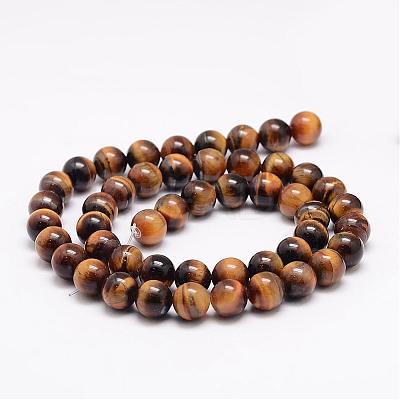 Natural Tiger Eye Bead Strands G-K153-B39-8mm-AB-1