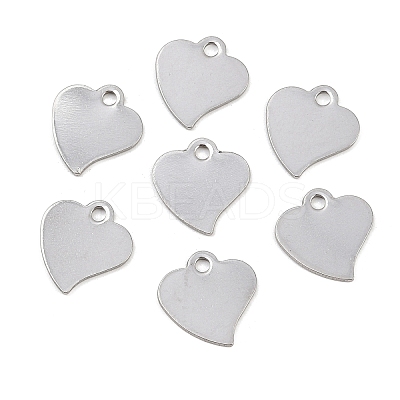 Tarnish Resistant Heart 201 Stainless Steel Blank Tag Charms STAS-R071-11-1