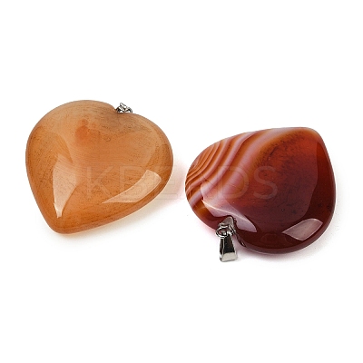 Natural Red Agate Pendants G-S364-006G-1
