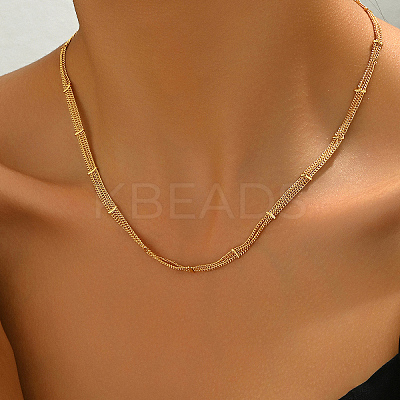 Vintage Brass Curb Chains Multi-strand Necklaces for Women EG8153-1