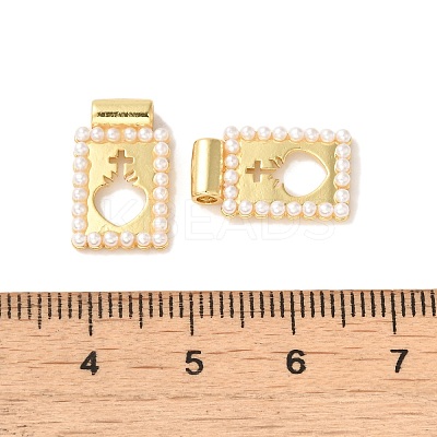 Rack Plating Brass & Acrylic Pearl Pendants X-KK-G488-05A-G-1