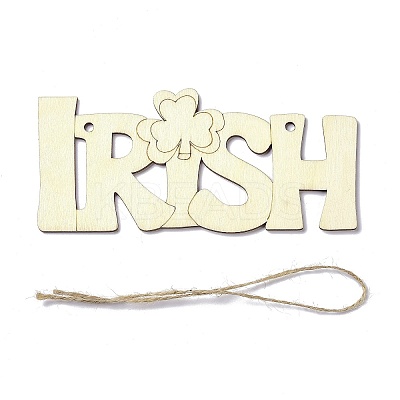 DIY Word Irish Unfinished Wooden Ornaments Blank Wooden Embellishments LS-WOOD-C009-04-1