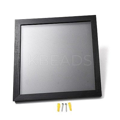 (Defective Closeout Sale: Scratch)Pine Wood & Acrylic Wall-Mounted Record Storage Box AJEW-XCP0003-52-1