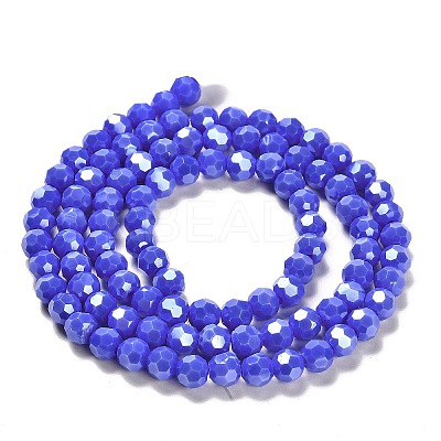 Electroplate Opaque Glass Beads Strands EGLA-A035-P6mm-A07-1