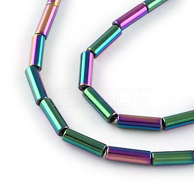 Tube Electroplated Non-magnetic Synthetic Hematite Beads Strands G-R259-38-1
