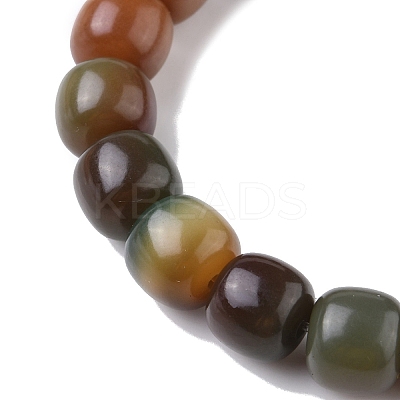 Bodhi Wood Column Beaded Stretch Bracelet for Women BJEW-YW0001-04B-1