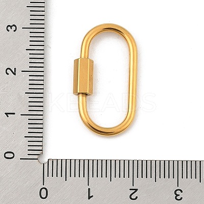 Ion Plating(IP) 304 Stainless Steel Screw Carabiner Lock Charms LS-STAS-H107-04D-G-1