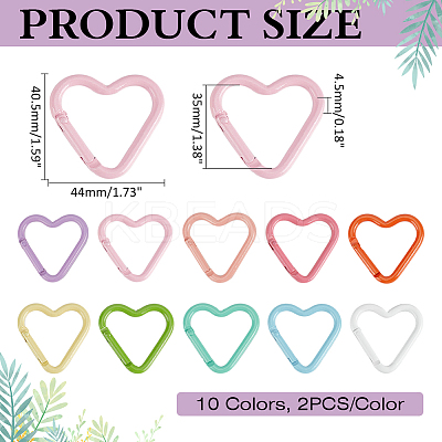20Pcs 10 Colors Alloy Rock Climbing Carabiners FIND-ME0002-81-1