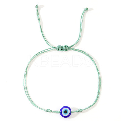 Glass Evil Eye Bead Braided Bracelets SG7290-7-1