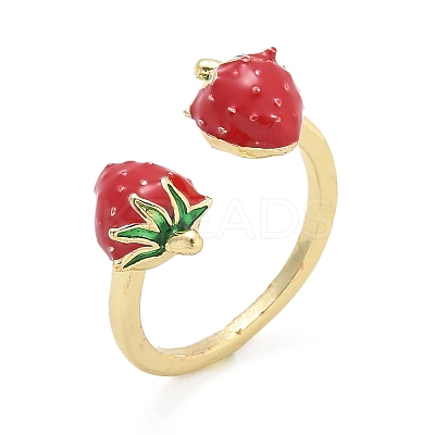 Brass with Enamel Cuff Open Rings for Women LS-RJEW-Q019-01A-G-1