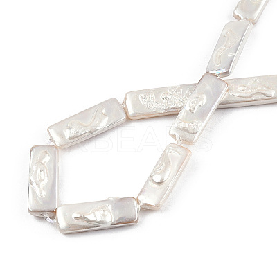 Plating Natural Freshwater Shell Beads Strands X-SHEL-N026-231-1