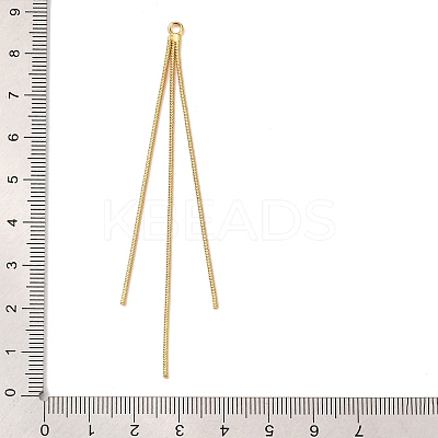 Brass Square Snake Chains Tassel Big Pendants KK-G510-02G-1