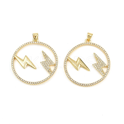 Brass Micro Pave Cubic Zirconia Pendants KK-S526-58G-1