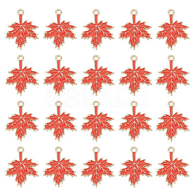 60Pcs Autumn Theme Rack Plating Alloy Enamel Pendants ENAM-SC0003-37-1