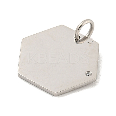 304 Stainless Steel Rhinestone Pendants STAS-P356-34P-1
