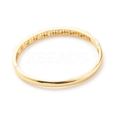 Clear Cubic Zirconia Wave Hinged Bangle BJEW-B054-17G-1