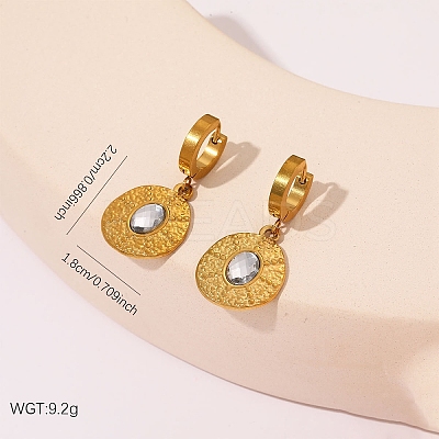 304 Stainless Steel Rhinestone Hoop Dangle Earrings WG5B7A3-01-1