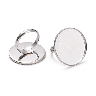 Non-Tarnish 304 Stainless Steel Pad Ring Settings STAS-I184-01A-P-1