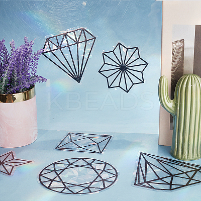 16Pcs Colorful Suncatcher Rainbow Prism Electrostatic Glass Stickers DIY-WH0409-69A-1