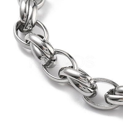 304 Stainless Steel Oval Link Chains Bracelets for Men & Women BJEW-D042-35P-1